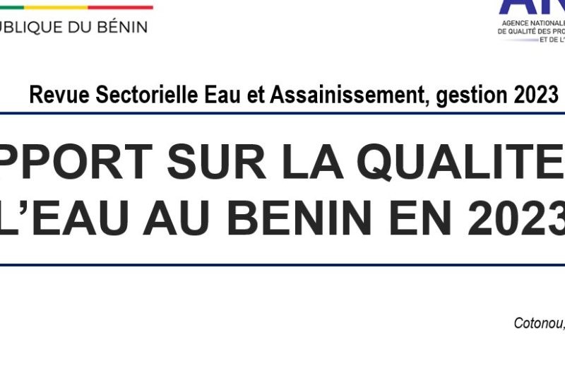 Présentation du rapport sur la qualité de l'eau en 2023