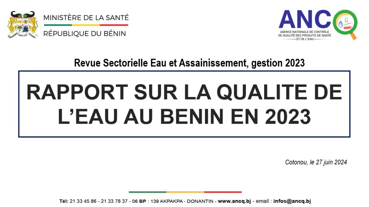 Présentation du rapport sur la qualité de l'eau en 2023