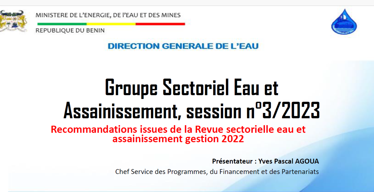 Recommandations de la revue sectorielle,gestion 2022