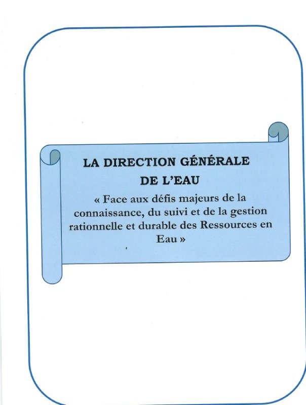 La Direction Générale de l'Eau